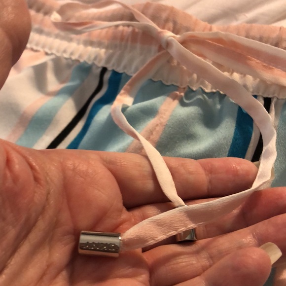 NWT DKNY Silky Wide Leg Striped Pants with Elastic, Tie-Adjustable Waist - Picture 12 of 15